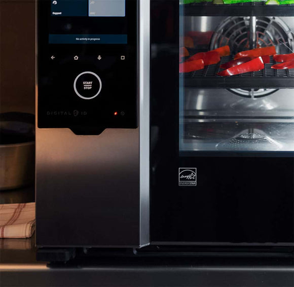 Cuptor UNOX pentru bucătărie CHEFTOP-X 10 tăvi GN 2/1 alimentare gaz comenzi digitale Digital.ID — balama stânga cu Ethernet