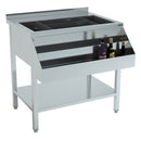 Cocktail bar station inox, 90 cm, cuva gheata, speed rack dublu.-1