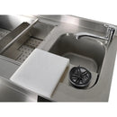 Cocktail bar station inox, refrigerat cu 3 usi, 170 cm, cuva gheata, speed rack, cuva spalare, suport blender-4