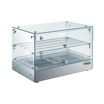 Vitrina calda de banc Combisteel 7487.0125, 50 litri, geam drept, 2 gratare, inox, vedere frontala