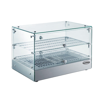 Vitrina calda de banc Combisteel 7487.0125, 50 litri, geam drept, 2 gratare, inox, vedere frontala