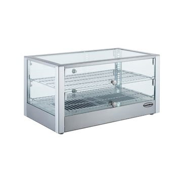 Vitrina calda de banc Combisteel 7487.0130, 80 litri, iluminare LED, 2 gratare, inox, vedere frontala