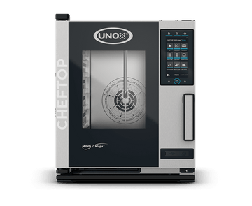Cuptor UNOX pentru bucatarie CHEFTOP MIND.Maps PLUS COMPACT 5 tavi GN 2/3 alimentare electrica comenzi digitale PLUS — balama stanga