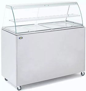 Carucior mobil din otel inoxidabil pentru vitrina bain-marie BMV 4 - capacitate 4 GN 1/1, dimensiuni 140x615x920mm