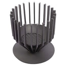 Cos de foc RedFire Irving Medium negru, cu stalpi verticali de otel si placa rotunda la baza