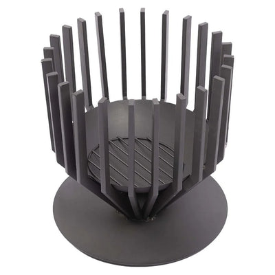 Cos de foc RedFire Irving Medium negru, cu stalpi verticali de otel si placa rotunda la baza
