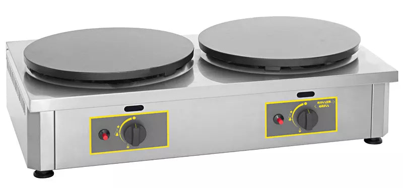 Crepiera cu gaz - model dublu cu placi de 400mm, putere 6,4kw