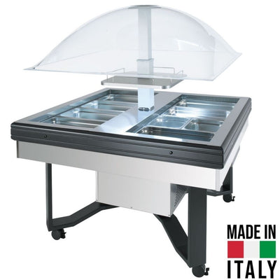 Vitrină Frigorifică Cupola Inox fără rafturi
+3/+10°C | Static | Inox + MDF