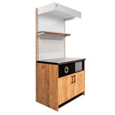 Dulap pentru espressor cu polita reglabila si topper H 210 cm L 90 cm G 63 cm, stejar kraft/gri deschis-3