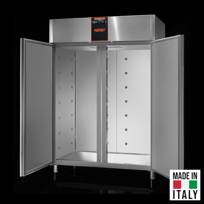 Dulap congelator cu usa de sticla 1400 BT clasa D Tecnodom cu usa deschisa - Made in Italy
