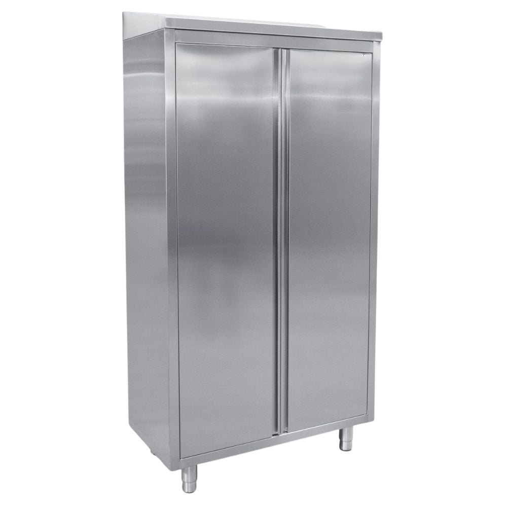 Dulap verical inox cu 3 polite, 100x50xH200 cm, usi batante