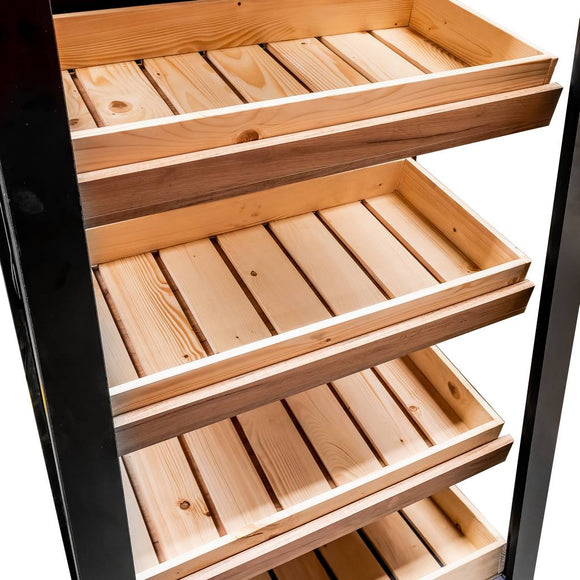 Raft pentru vin H-205 cm L-86.5 cm G-58.5 cm negru/Stejar kraft