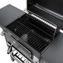 Grill de gradina pe carbune cu capac si gratar emailat 2x masuta laterala 42x30 cm-9