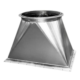 Flasna conectare hota 300x300 mm -> Ø200 mm., din tabla zincata