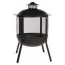 Focar de gradina RedFire Kansas negru, cu plasa de protectie si capac, pe picioare inalte