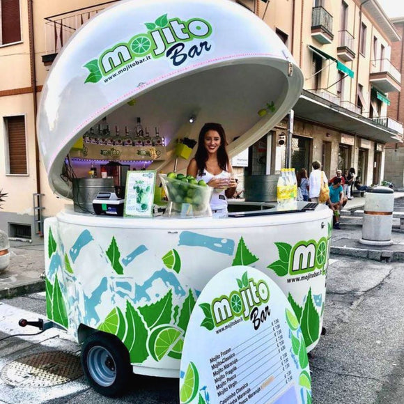 Rulota food truck DREAM, tip glob, 1 ax cu sistem franare, 750 kg.