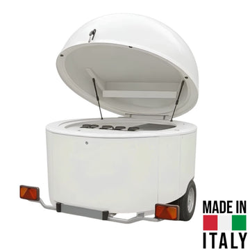 Rulota food truck DREAM, tip glob, 1 ax cu sistem franare, 750 kg.
