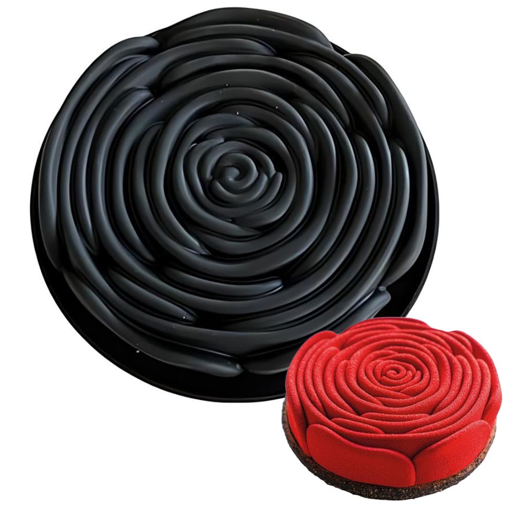 Forma silicon tort 3D trandafir Ø 21 cm, H 4,5 cm
