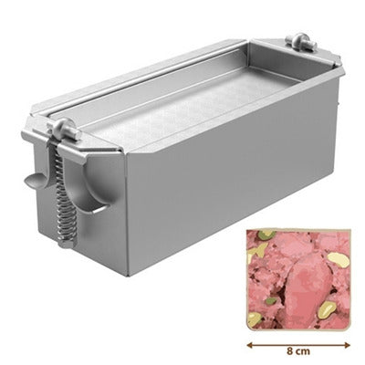 Forma presat sunca, terina, pate, 8x20xH8 cm, inox, inchidere cleme cu arcuri