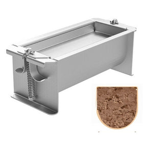 Forma semirotunda presat sunca, terina, pate, 8x20xH8 cm, inox, inchidere cleme cu arcuri