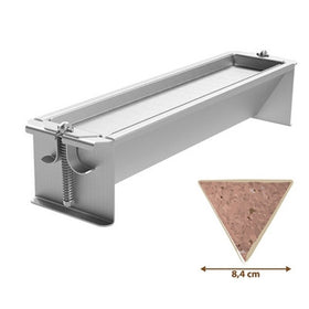Forma triunghi presat sunca, terina, pate, 8,4x40xH8,4 cm, inox, inchidere cleme cu arcuri