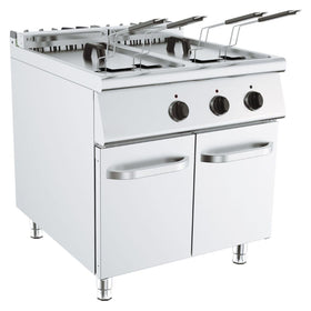 Friteuza profesionala inox, 2x22 Litri, alimentare electrica 380 V, robinet evaucare, putere 36 kW