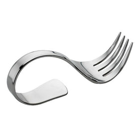 Furculita Gourmet curbata servire bufet / finger food, inox 12 cm