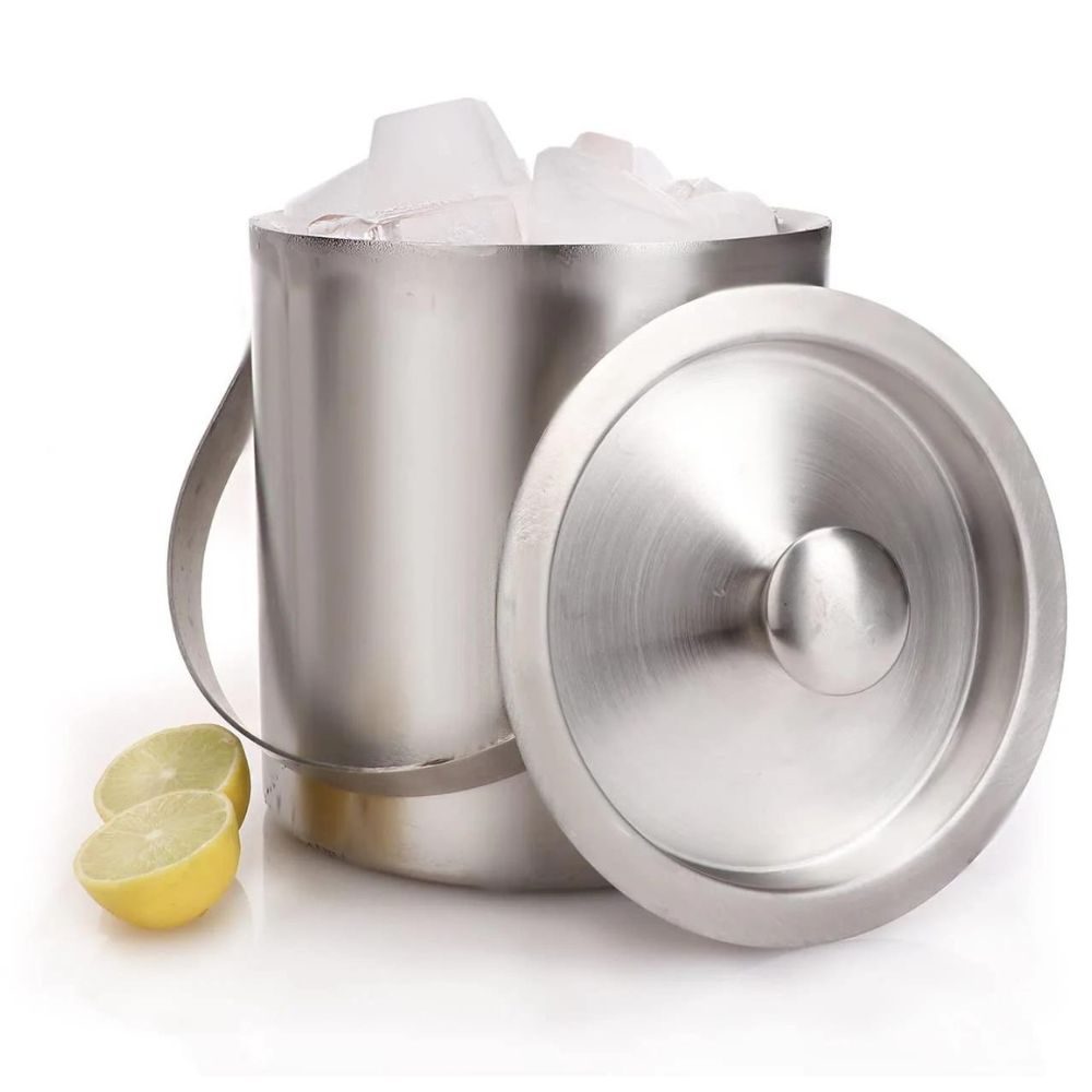Ghetiera inox 2,5 L. cu pereți dublii și capac, Ø17xH18 cm