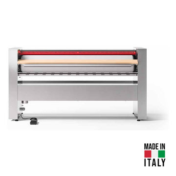 Calandru profesional Grandimpianti GI 2128 E AVTM - cilindru Ø28 cm, latime 210 cm, viteza variabila, cu aspiratie - cilindru Maxpress, Made in Italy - Grandimpianti