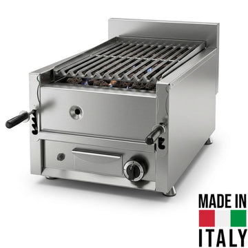 Gratar de banc cu roca vulcanica, latime 470 mm, putere 12 kW, alimentare gaz
