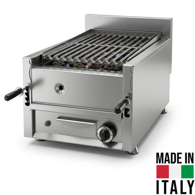 Gratar de banc cu roca vulcanica, latime 470 mm, putere 12 kW, alimentare gaz