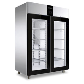Frigider inox, GN 2/1, temperatura +2° +10°C, capacitate 1400 Litri, 2 usi sticla, functii HACCP, setare umiditate, Classic 1500