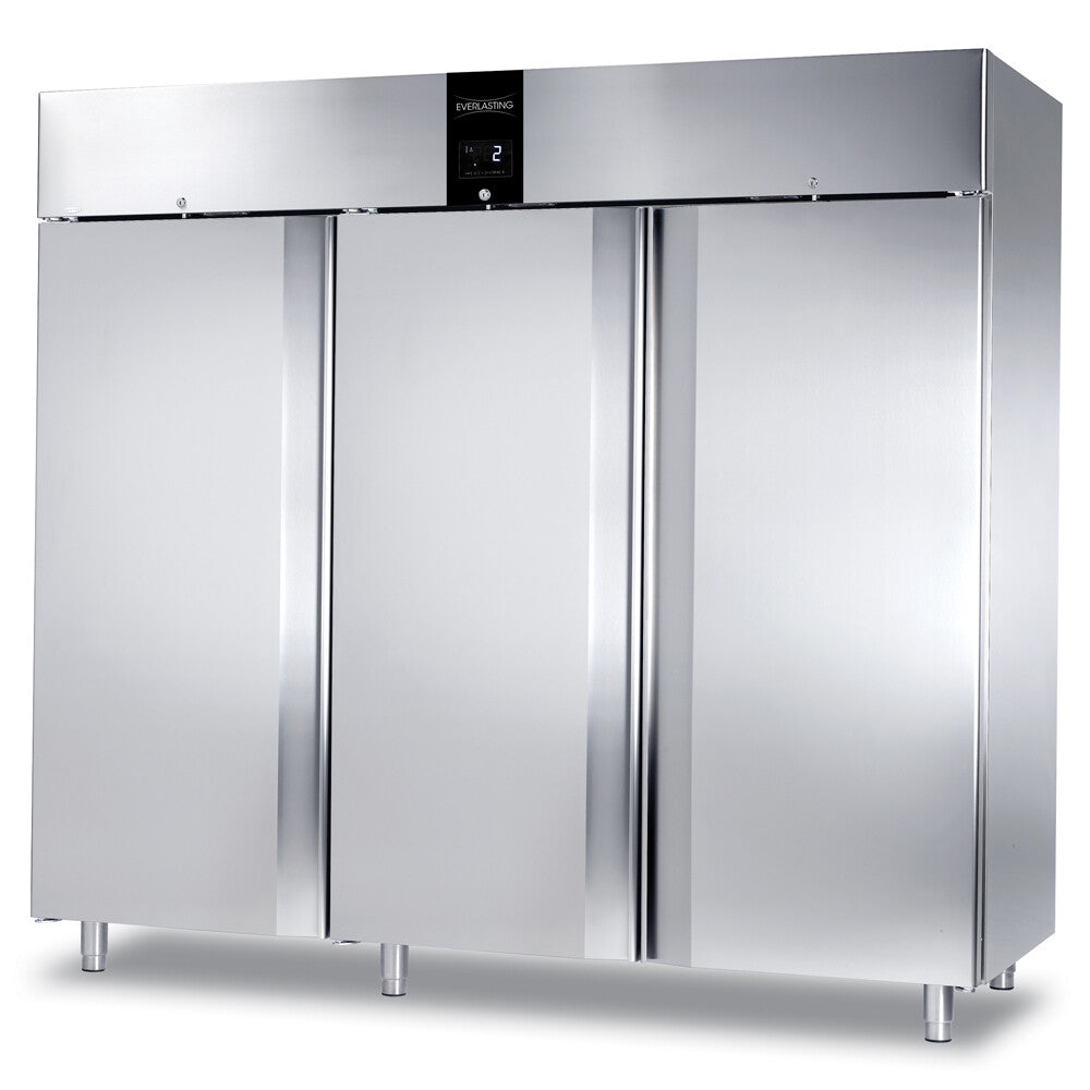 Frigider inox, GN 2/1, temperatura -2° +10°C, capacitate 2100 Litri, 3 usi, functii HACCP, setare umiditate, Classic 2400