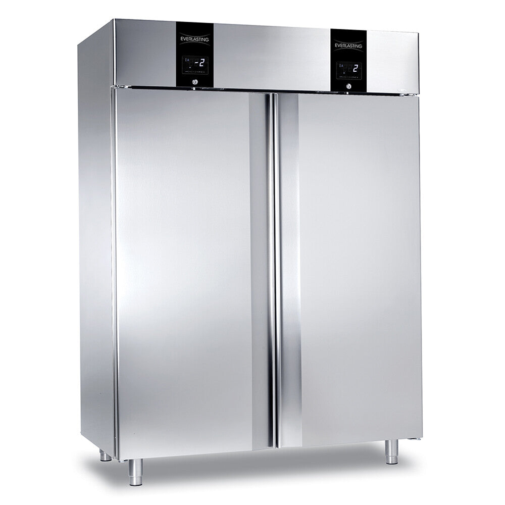 Frigider / Congelator inox cu 2 zone, refrigerare + congelare, GN 2/1, temperatura -2° +10°C / -10° -22°C , capacitate 2x700 Litri, 2 usi, functii HACCP, setare umiditate, Classic 1500