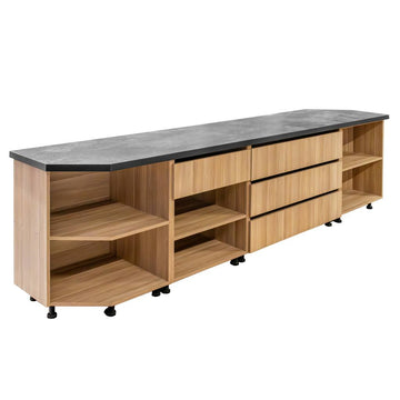 Tejghea de vanzare cu impuls 290x60xH113 cm, stejar american, imagine 2