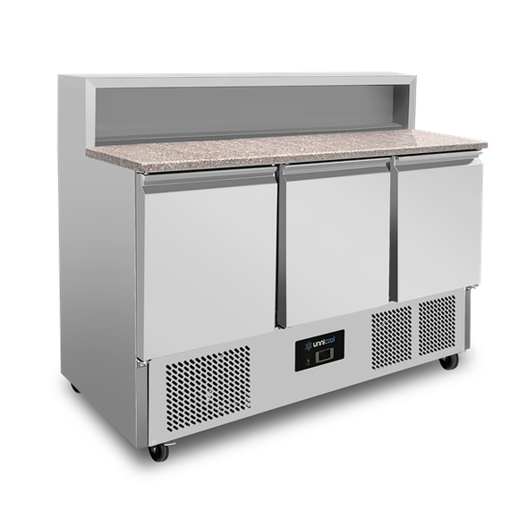 Masa preparare pizza cu blat granit Unninox UNNS903, 3 usi - imaginea 2