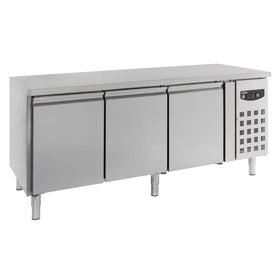 Masa rece inox cu 3 usi, pentru tavi 60x40 cm, +2/+8°C, 0.34 kW
