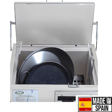 Interior decarbonizator Frucosol MC500 – cuva inox 110 litri pentru oale, tavi GN si gratare cu depuneri de grasime carbonizata, curatare fara frecare manuala
