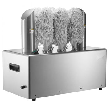 Masina de Lustruit Pahare Hurakan inox, 660 pahare/h, 8 perii, 2.5 kW, 220 V