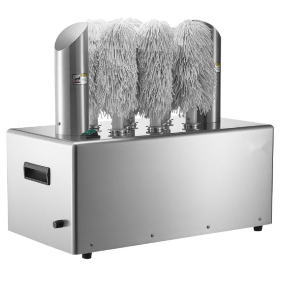 Masina de Lustruit Pahare Hurakan inox, 660 pahare/h, 8 perii, 2.5 kW, 220 V