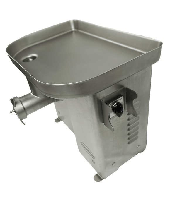 Masina de tocat carne nr 12, 150 kg/h. inox, cu funtie revers, 3 site Ø: 3, 6, 8 mm, alimentare 230 V
