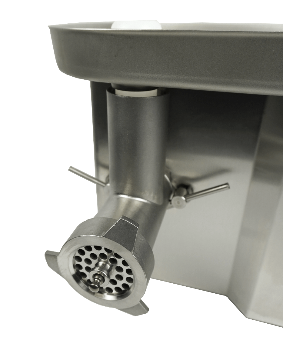 Masina de tocat carne nr 22, 250 kg/h. inox, cu funtie revers, 3 site Ø: 3, 6, 8 mm, alimentare 400 V