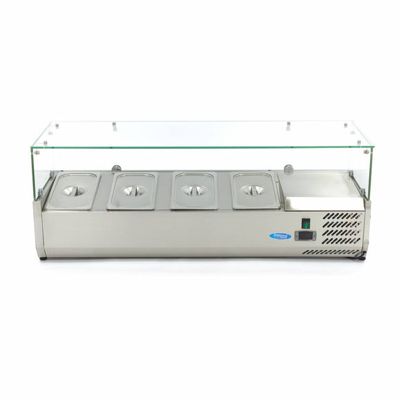 Vitrina refrigerata de banc pentru ingrediente Maxima, 120cm, 4 cuve GN 1/3, 115 litri, 230V