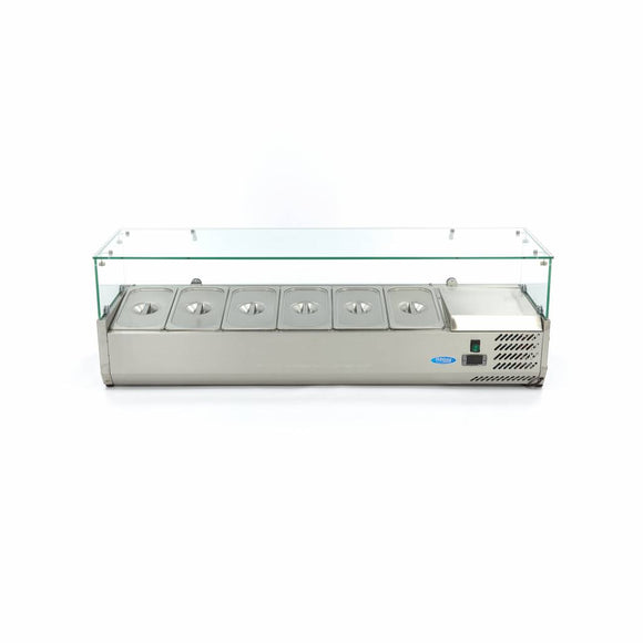 Vitrina refrigerata de banc pentru ingrediente Maxima, 140cm, 6 cuve GN 1/3, 174 litri, 230V