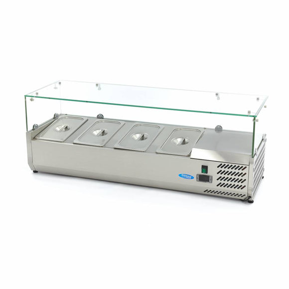 Vitrina refrigerata de banc pentru ingrediente Maxima, 120cm, 4 cuve GN 1/3, 115 litri, 230V