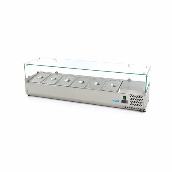 Vitrina refrigerata de banc pentru ingrediente Maxima, 150cm, 6 cuve GN 1/3, 188 litri, 230V