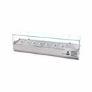 Vitrina refrigerata de banc pentru ingrediente Maxima, 160cm, 7 cuve GN 1/3, 200 litri, 230V