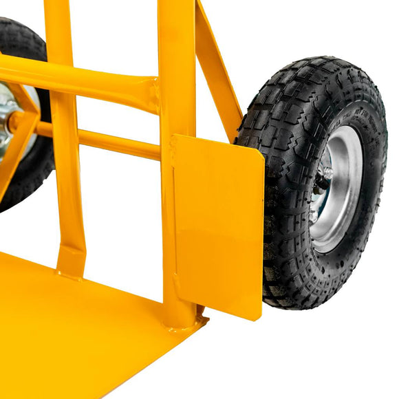 Carucior transport pliabil 2in1 de magazie tip roaba 250kg galben