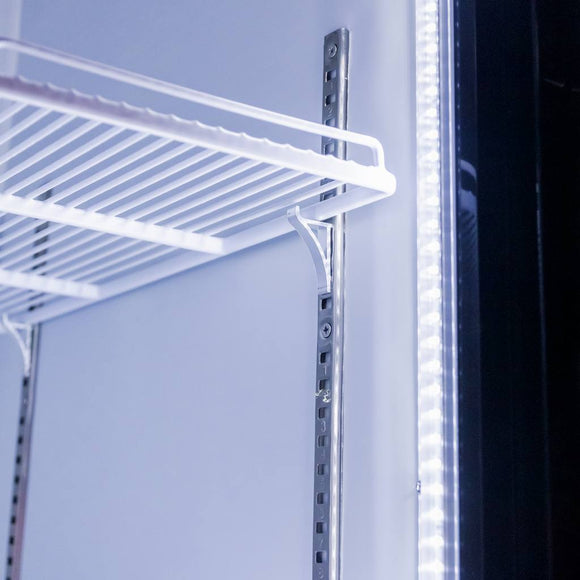 Vitrina frigorifica 2 usi 1048L RICO i133 iluminare LED plafon publicitar superior iluminat usi glisante