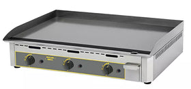 Plita fry top pe gaz cu suprafata din otel emailat - 3 zone de gatit, putere 9,6 kW